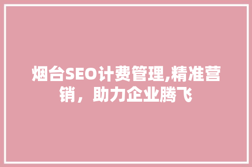 烟台SEO计费管理,精准营销，助力企业腾飞