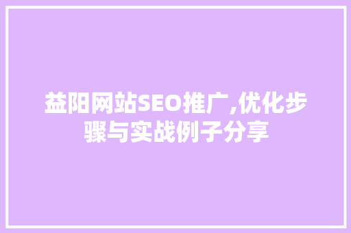 益阳网站SEO推广,优化步骤与实战例子分享