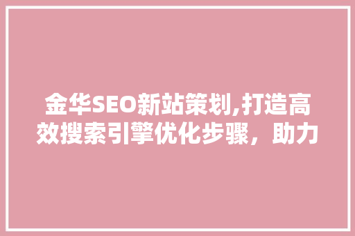 金华SEO新站策划,打造高效搜索引擎优化步骤，助力企业腾飞