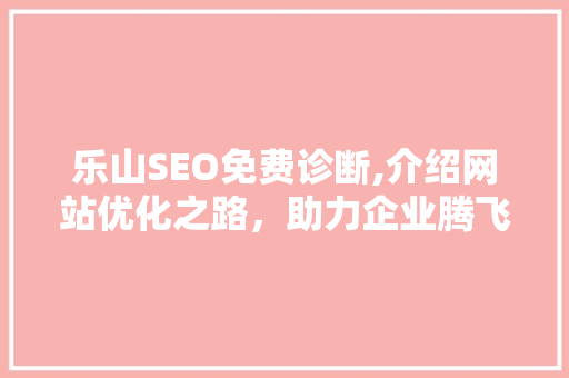 乐山SEO免费诊断,介绍网站优化之路，助力企业腾飞