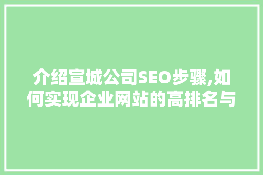 介绍宣城公司SEO步骤,如何实现企业网站的高排名与高效转化