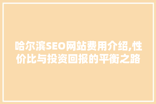 哈尔滨SEO网站费用介绍,性价比与投资回报的平衡之路