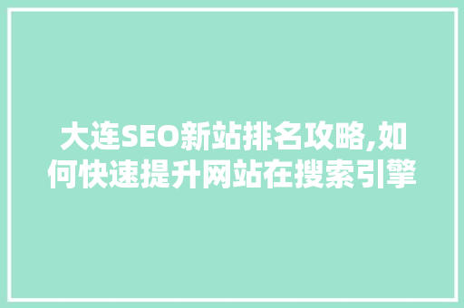 大连SEO新站排名攻略,如何快速提升网站在搜索引擎中的排名  第1张