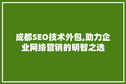 成都SEO技术外包,助力企业网络营销的明智之选