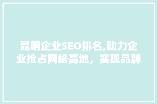 昆明企业SEO排名,助力企业抢占网络高地，实现品牌崛起