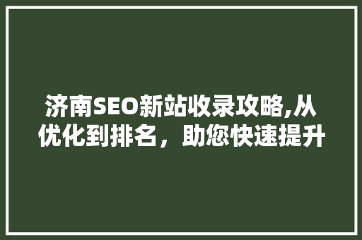 济南SEO新站收录攻略,从优化到排名，助您快速提升网站知名度  第1张