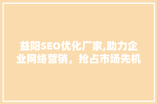 益阳SEO优化厂家,助力企业网络营销，抢占市场先机