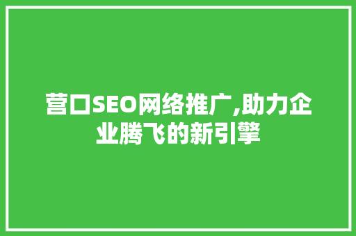 营口SEO网络推广,助力企业腾飞的新引擎  第1张