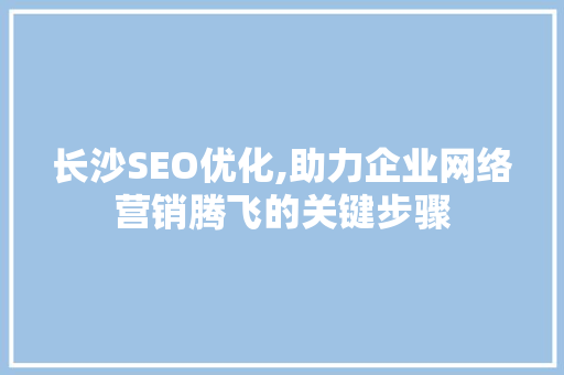 长沙SEO优化,助力企业网络营销腾飞的关键步骤  第1张