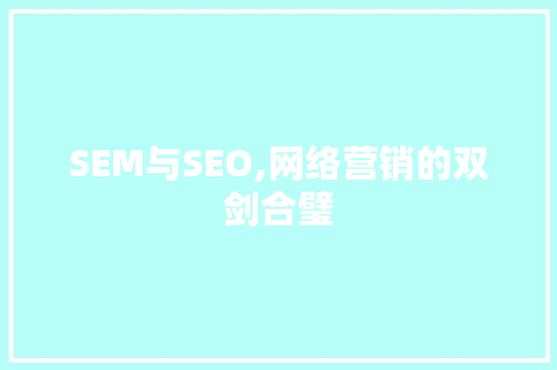SEM与SEO,网络营销的双剑合璧