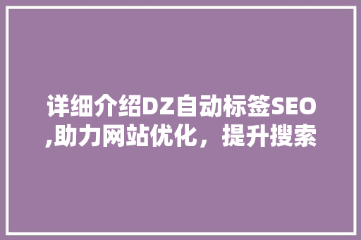 详细介绍DZ自动标签SEO,助力网站优化，提升搜索引擎排名