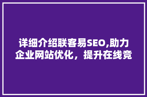 详细介绍联客易SEO,助力企业网站优化，提升在线竞争力