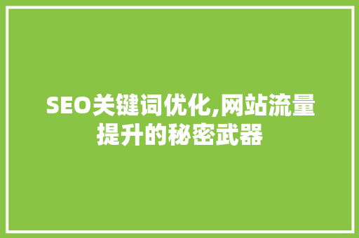 SEO关键词优化,网站流量提升的秘密武器