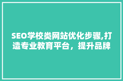 SEO学校类网站优化步骤,打造专业教育平台，提升品牌影响力