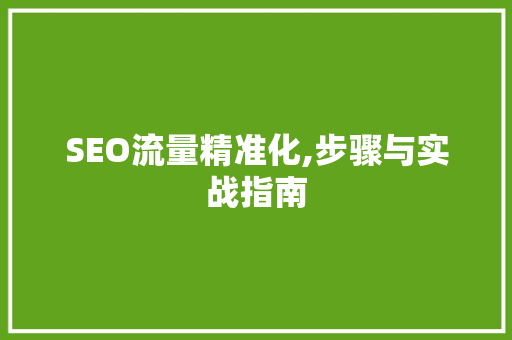 SEO流量精准化,步骤与实战指南