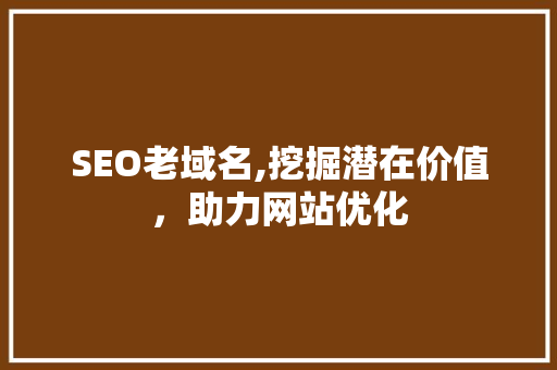 SEO老域名,挖掘潜在价值，助力网站优化  第1张