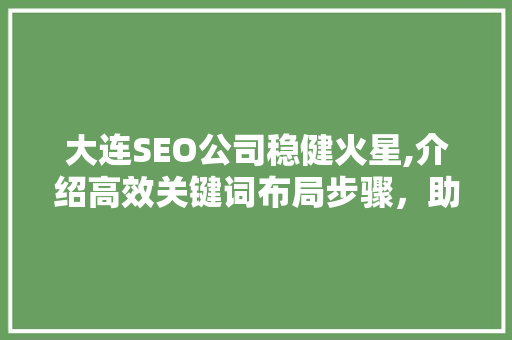 大连SEO公司稳健火星,介绍高效关键词布局步骤，助力企业腾飞