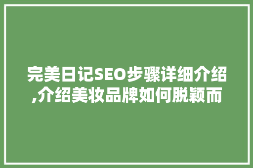 完美日记SEO步骤详细介绍,介绍美妆品牌如何脱颖而出  第1张