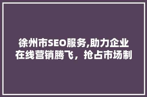 徐州市SEO服务,助力企业在线营销腾飞，抢占市场制高点