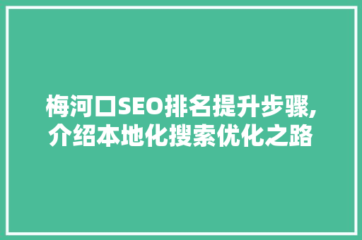 梅河口SEO排名提升步骤,介绍本地化搜索优化之路