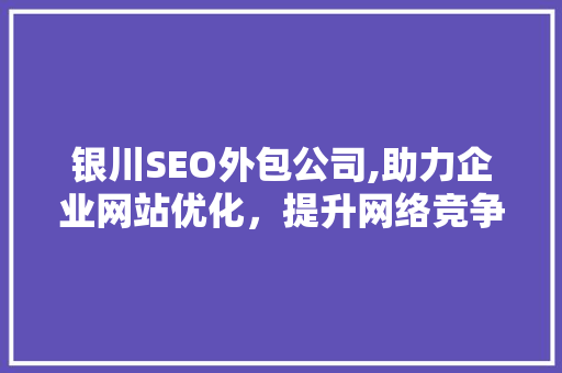 银川SEO外包公司,助力企业网站优化，提升网络竞争力