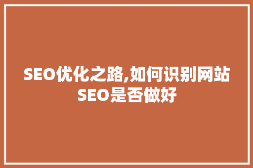 SEO优化之路,如何识别网站SEO是否做好