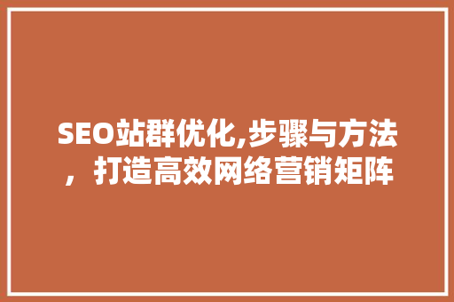 SEO站群优化,步骤与方法，打造高效网络营销矩阵