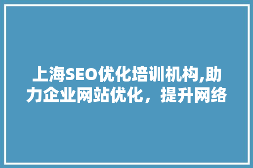 上海SEO优化培训机构,助力企业网站优化，提升网络竞争力