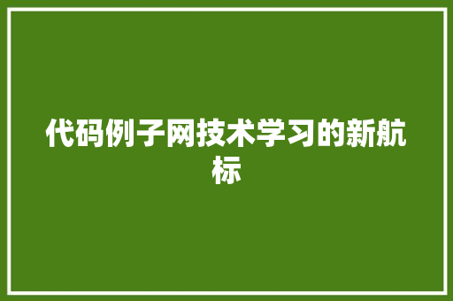 代码例子网技术学习的新航标