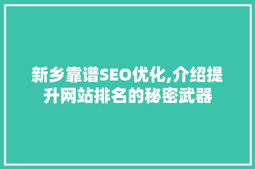 新乡靠谱SEO优化,介绍提升网站排名的秘密武器