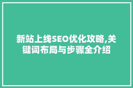 新站上线SEO优化攻略,关键词布局与步骤全介绍