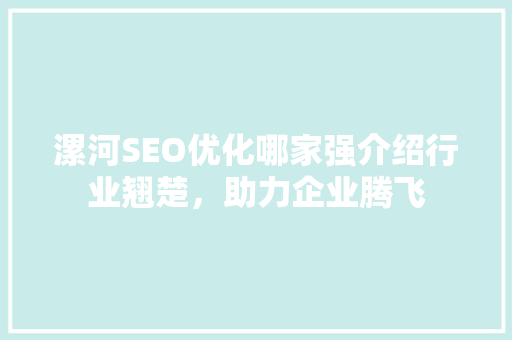 漯河SEO优化哪家强介绍行业翘楚，助力企业腾飞