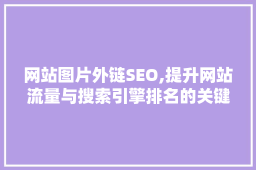 网站图片外链SEO,提升网站流量与搜索引擎排名的关键步骤