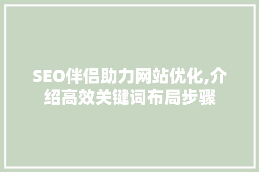 SEO伴侣助力网站优化,介绍高效关键词布局步骤  第1张