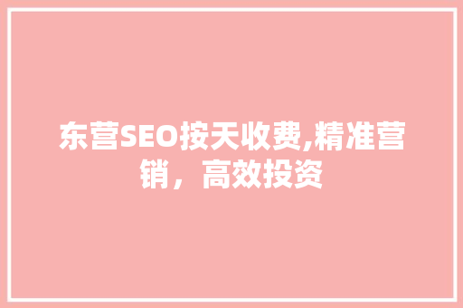 东营SEO按天收费,精准营销，高效投资