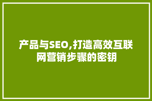 产品与SEO,打造高效互联网营销步骤的密钥  第1张