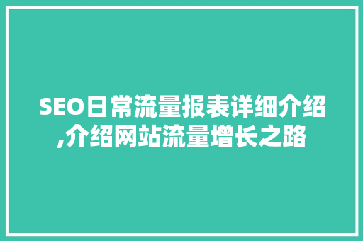 SEO日常流量报表详细介绍,介绍网站流量增长之路