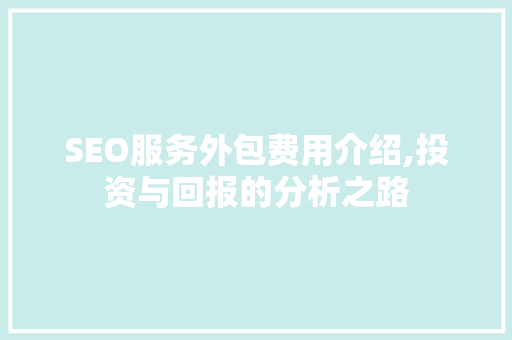 SEO服务外包费用介绍,投资与回报的分析之路