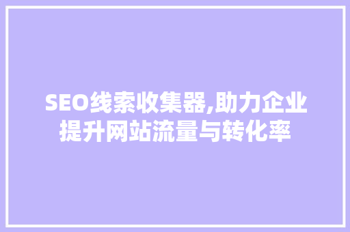 SEO线索收集器,助力企业提升网站流量与转化率
