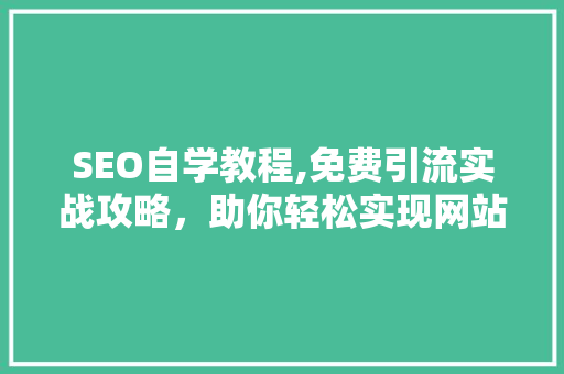 SEO自学教程,免费引流实战攻略，助你轻松实现网站流量增长