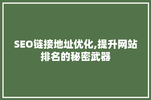 SEO链接地址优化,提升网站排名的秘密武器