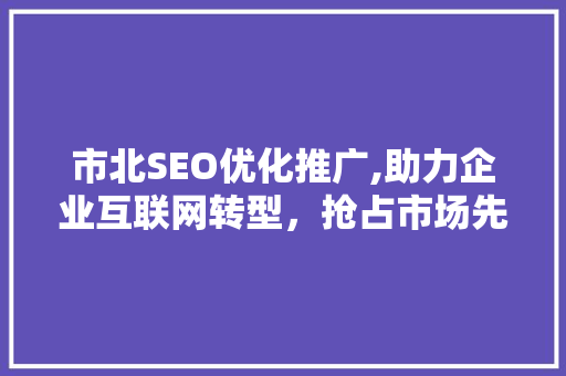 市北SEO优化推广,助力企业互联网转型，抢占市场先机  第1张