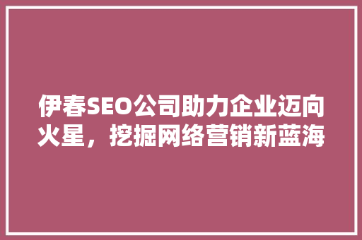 伊春SEO公司助力企业迈向火星，挖掘网络营销新蓝海  第1张