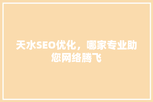 天水SEO优化，哪家专业助您网络腾飞