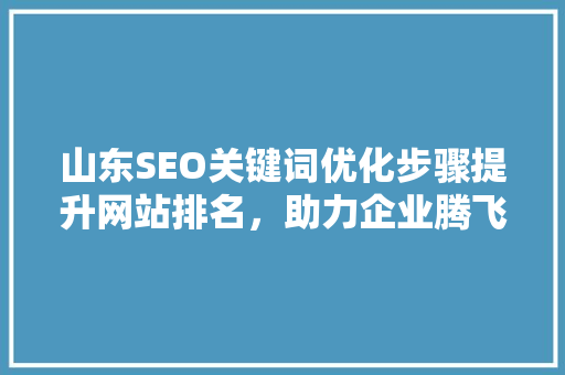 山东SEO关键词优化步骤提升网站排名，助力企业腾飞