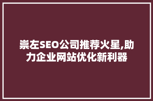 崇左SEO公司推荐火星,助力企业网站优化新利器