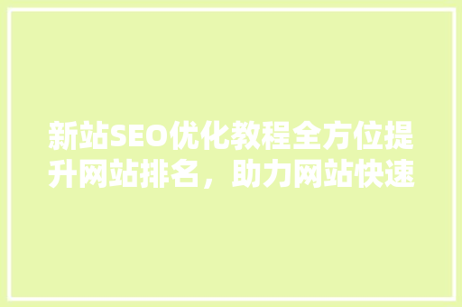 新站SEO优化教程全方位提升网站排名，助力网站快速崛起