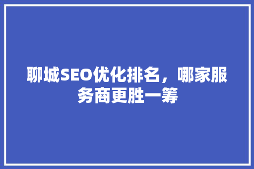 聊城SEO优化排名，哪家服务商更胜一筹
