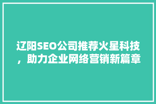 辽阳SEO公司推荐火星科技，助力企业网络营销新篇章