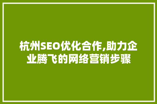 杭州SEO优化合作,助力企业腾飞的网络营销步骤  第1张